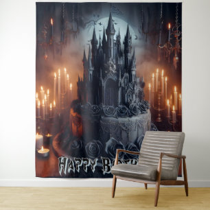 Birthday Decorations Castle Cake Gothic Banner Tapestry
