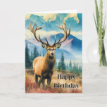 Birthday Deer with Antlers Greeting  Card