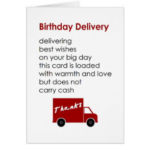 Birthday Delivery - a funny happy birthday poem Cards
