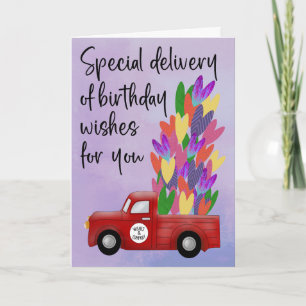 Birthday Delivery Truck of Hearts Card