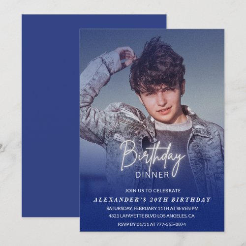 Birthday Dinner 20th birthday invitation Photo Men