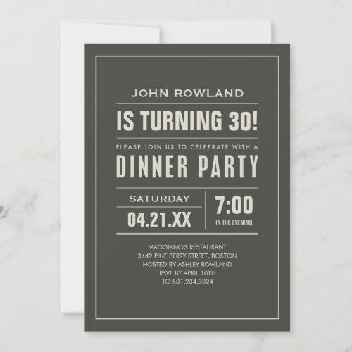 Birthday Dinner Party Invitations