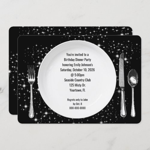 Birthday Dinner Party On Stars Invitation