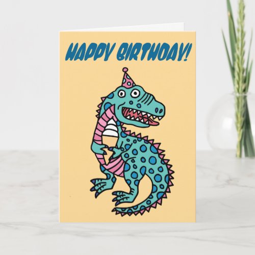 Birthday Dinosaur  Ice Cream Card