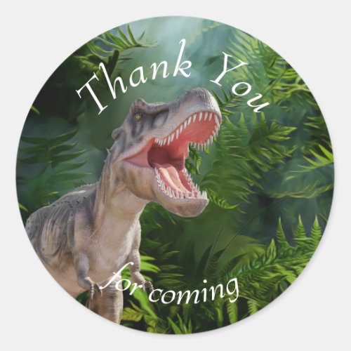 Birthday Dinosaur jungle Jurassic World  Classic Round Sticker