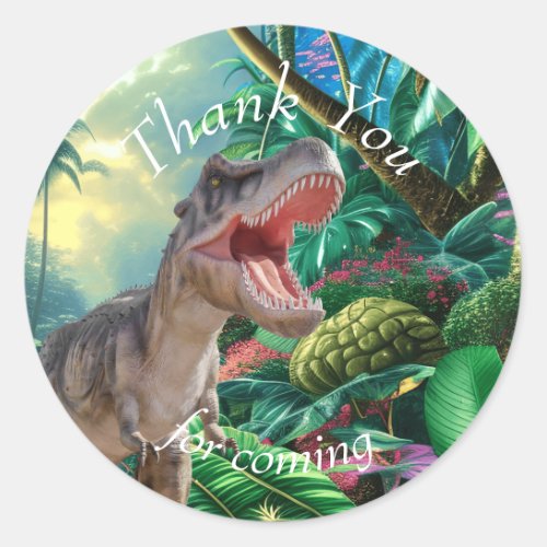 Birthday Dinosaur kids Jurassic World  Classic Round Sticker