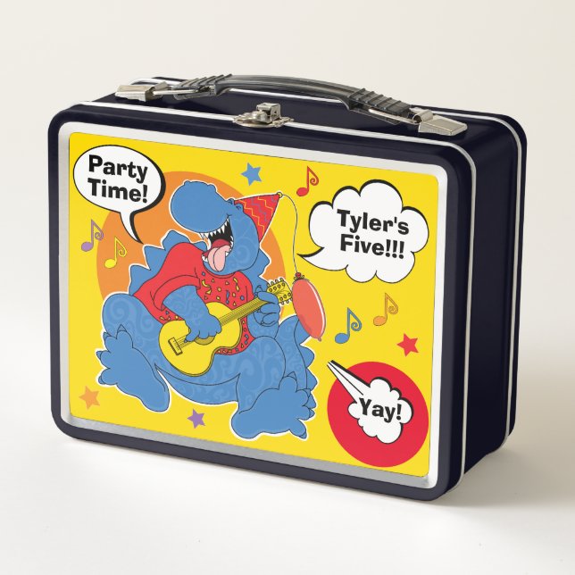 Birthday Dinosaur Metal Lunch Box (Front)