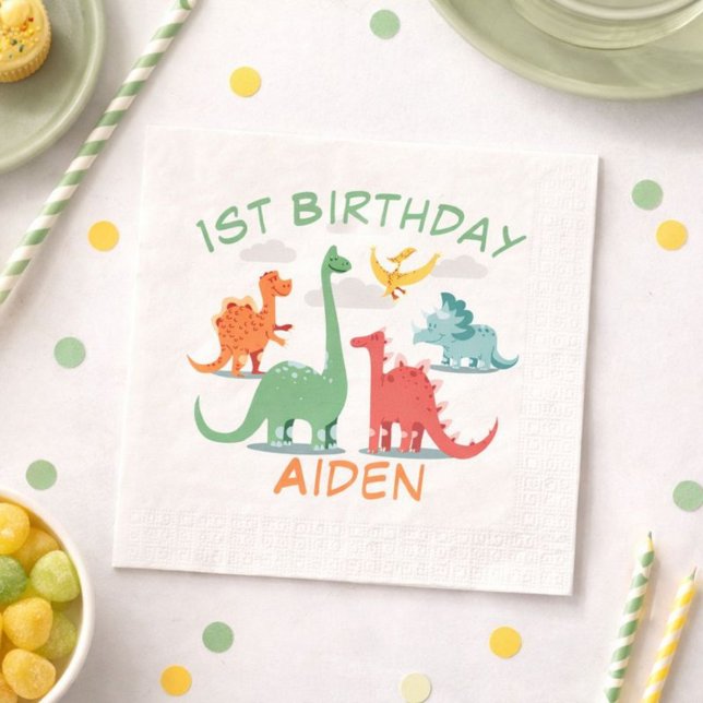 Birthday Dinosaur Name Napkins (Creator Uploaded)