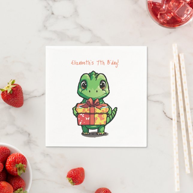 Birthday Dinosaur Napkins (Insitu)