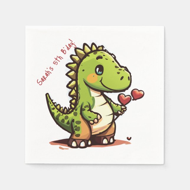 Birthday Dinosaur Napkins (Front)