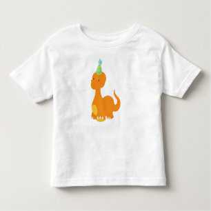 Birthday Dinosaur, Party Dinosaur, Dino, Party Hat Toddler T-shirt