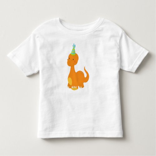 Birthday Dinosaur Party Dinosaur Dino Party Hat Toddler T_shirt