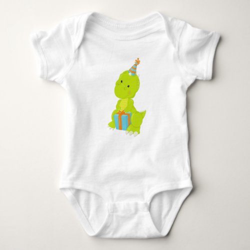Birthday Dinosaur Party Dinosaur Gift Party Hat Baby Bodysuit