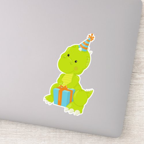 Birthday Dinosaur Party Dinosaur Gift Party Hat Sticker
