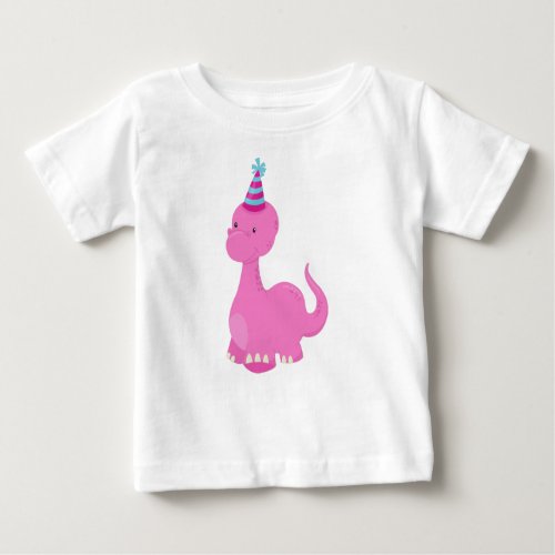 Birthday Dinosaur Party Dinosaur Pink Dinosaur Baby T_Shirt