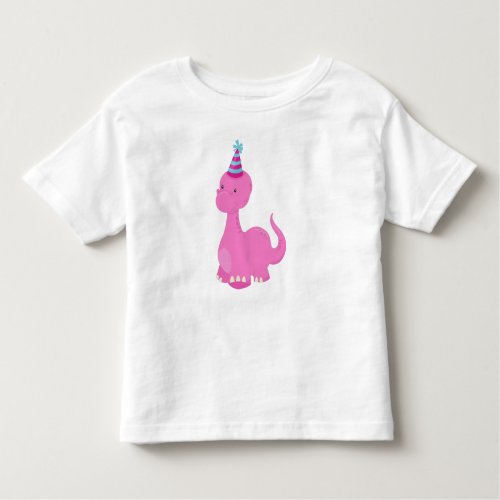 Birthday Dinosaur Party Dinosaur Pink Dinosaur Toddler T_shirt