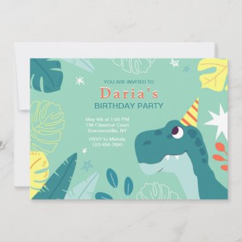 Birthday Dinosaur Party Invitation by heartfeltclub at Zazzle