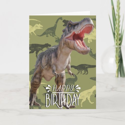 Birthday Dinosaur Pattern Jurassic World  Card