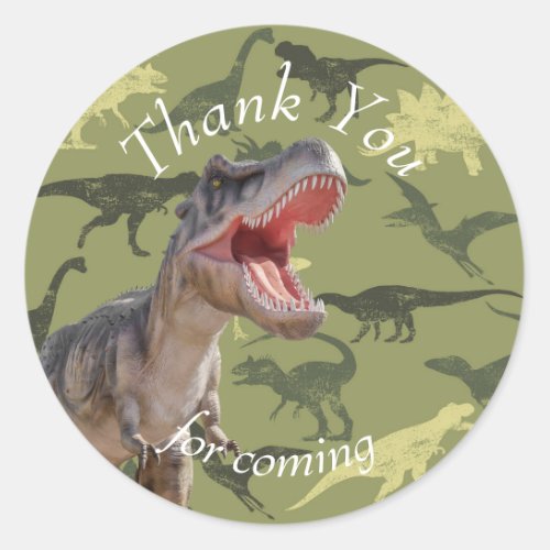 Birthday Dinosaur Pattern Jurassic World  Classic Round Sticker