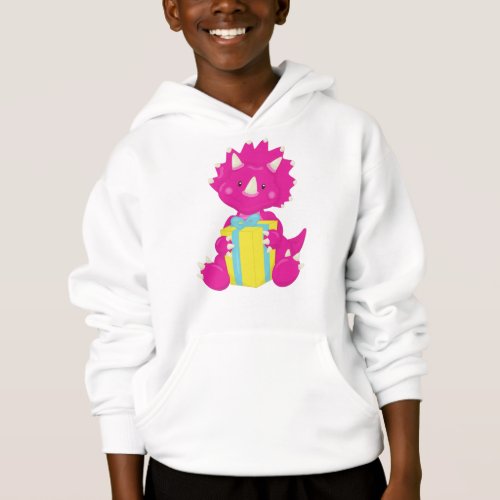 Birthday Dinosaur Pink Dinosaur Party Dinosaur Hoodie