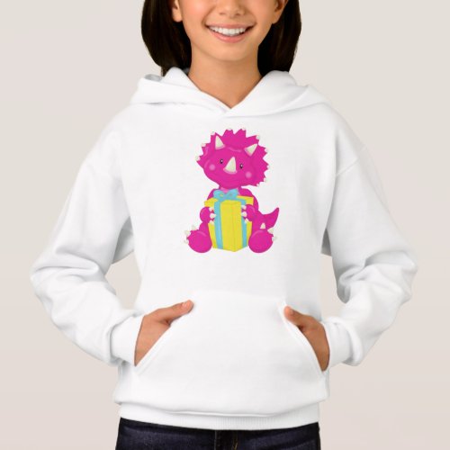 Birthday Dinosaur Pink Dinosaur Party Dinosaur Hoodie