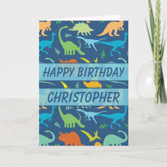 Birthday Dinosaur to Personalize Card (Front)