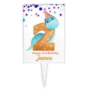 Birthday Dinosaur Two Cake Topper