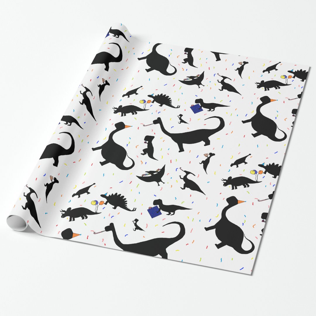 Birthday Dinosaurs Wrapping Paper Zazzle