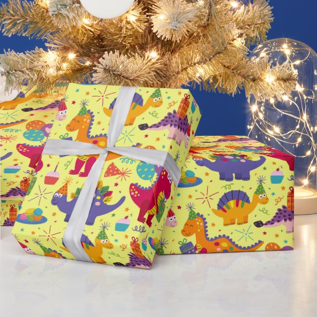 Birthday Dinosaurs  Wrapping Paper (Holidays)