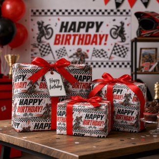 Birthday Dirt Bike Motocross Pattern for Boys