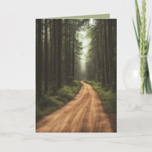 Birthday Dirt Road In Green Forest Card
