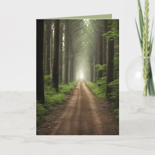 Birthday Dirt Road In Green Forest Card