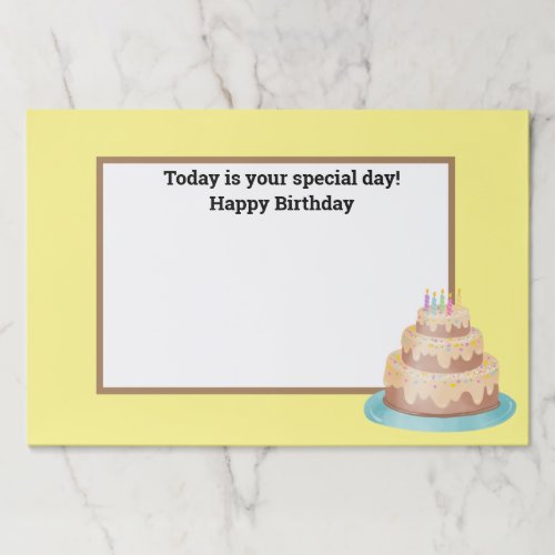 Birthday disposable placemats Classroom tablet Paper Pad