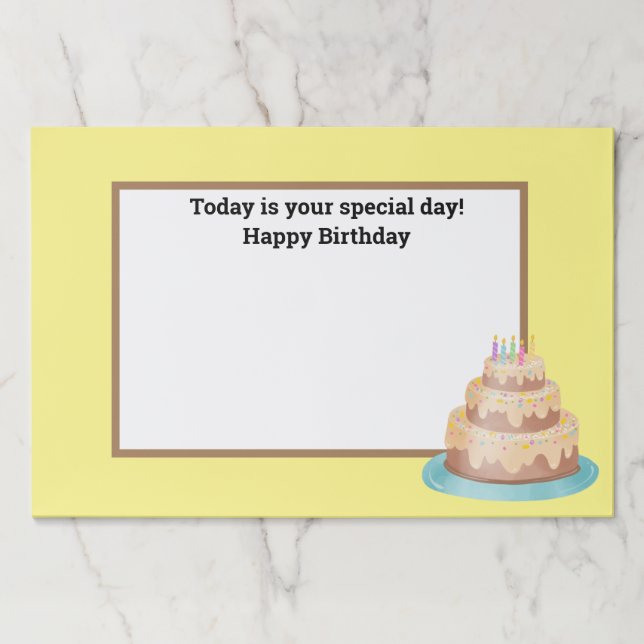 Birthday disposable placemats, Classroom tablet Paper Pad (Front)