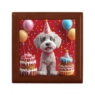 Birthday Dog Cake And Balloons Gift Box