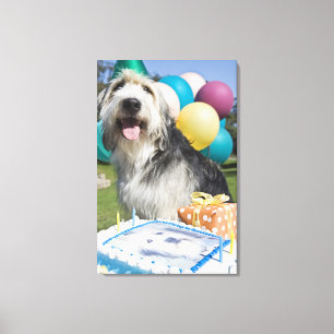 Birthday dog canvas print