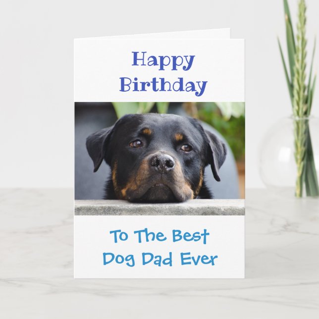 Birthday Dog Dad World's Best Ever Pet Photo Card (Front)