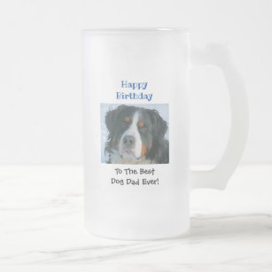 Birthday Dog Dad World's Best Ever Pet Photo Frosted Glass Beer Mug