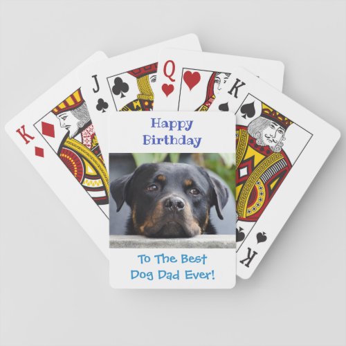 Birthday Dog Dad Worlds Best Ever Pet Photo Poker Cards