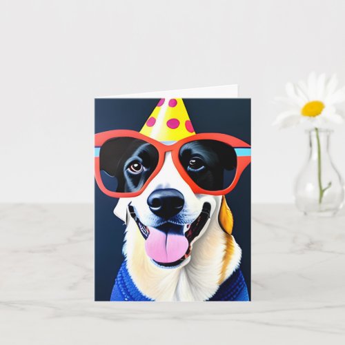 Birthday Dog Folded Greeting Card