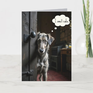 Birthday Dog Peeking Around a Door Card