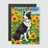 Birthday Dog with Sunflower  (Front/Back)