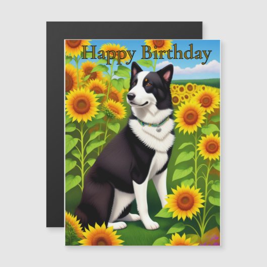 Birthday Dog with Sunflower (Front/Back)