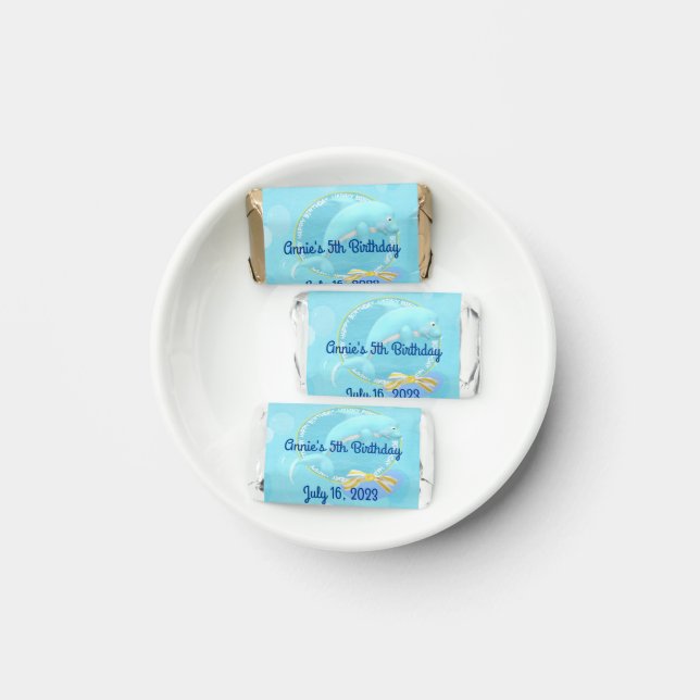 Birthday Dolphin Ocean Miniature Candy bar wrapper Hershey's Miniatures (Plate)