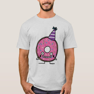 Birthday Donut pink icing sprinkles party hat T-Shirt