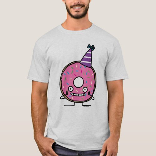 Birthday Donut pink icing sprinkles party hat T_Shirt