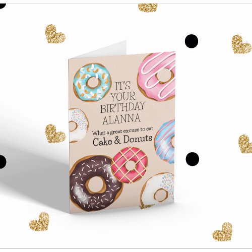 Birthday Donuts Custom Card