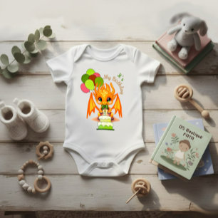 Birthday dragon baby bodysuit