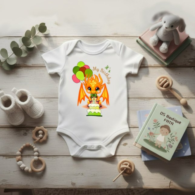 Birthday dragon baby bodysuit (Creator Uploaded)