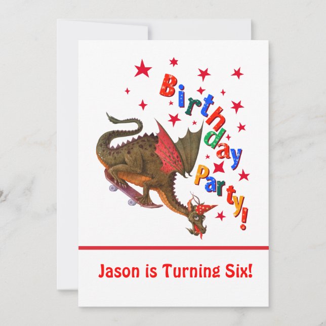 Birthday Dragon Invitation (Front)